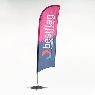 Bandiere personalizzate con striscioni di piume Bandiera da spiaggia pubblicitaria in poliestere 110D da 560 cm