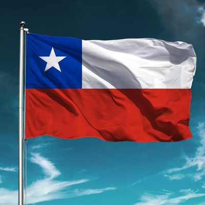 Bandiera di paese su ordinazione del Cile 3X5ft 100% stampe del poliestere CMYK Digital
